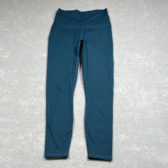 Fabletics Leggings Womens Size Small Turquoise Logo Athleisure Inseam 23” - Picture 1 of 12